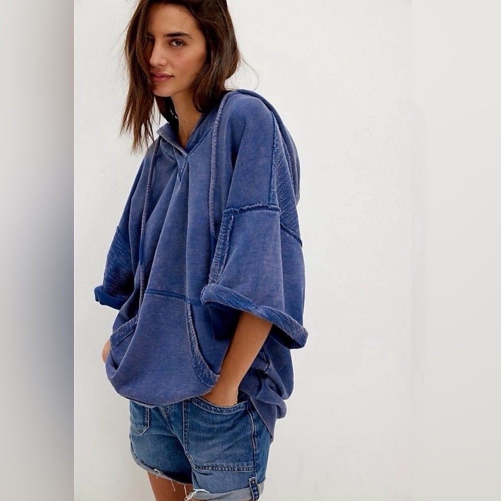 🔥 We The Free Oversized Washed Blue Hoodie